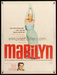 2t215 MARILYN 30x40 '63 great sexy full-length image of young Monroe, plus Rock Hudson too!