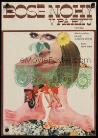 2t348 BAREFOOT IN THE PARK Czech 11x16 '68 Robert Redford & Jane Fonda, wild different Vajce art!