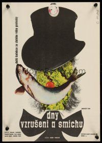 2t351 DAYS OF THRILLS & LAUGHTER Czech 11x16 '68 Chaplin, Laurel & Hardy, Bidlo art of fish-face!