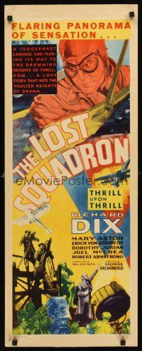 2t224 LOST SQUADRON insert '32 Erich von Stroheim, great deco art of pilot Richard Dix & airplane!