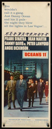 2t226 OCEAN'S 11 insert '60 Sinatra, Martin, Davis Jr., Dickinson, Lawford, Rat Pack classic!