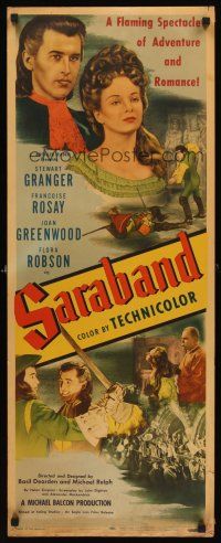 2t229 SARABAND FOR DEAD LOVERS insert '49 Stewart Granger in a spectacle of adventure & romance!