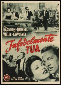 2t412 UNFAITHFULLY YOURS Italian photobusta '50 Preston Sturges, Rex Harrison, Linda Darnell!