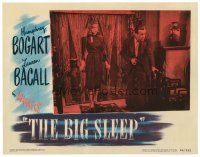 2t107 BIG SLEEP LC #3 '46 sexy Lauren Bacall follows Humphrey Bogart with gun, Howard Hawks