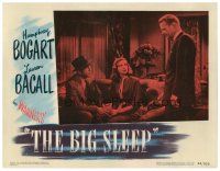 2t108 BIG SLEEP LC #4 '46 man holds gun on Humphrey Bogart & sexy Lauren Bacall, Howard Hawks