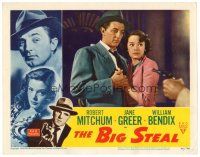 2t111 BIG STEAL LC #3 '49 best close up of Robert Mitchum & Jane Greer held at gunpoint!