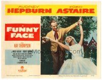 2t126 FUNNY FACE LC #7 '57 best close up of bride Audrey Hepburn & Fred Astaire dancing!