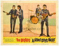2t130 HARD DAY'S NIGHT LC #1 '64 great image of The Beatles performing, rock & roll classic!