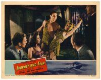 2t136 JOURNEY INTO FEAR LC '42 Joseph Cotten watches Dolores Del Rio perform in leopardskin!