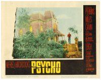2t152 PSYCHO LC #3 '60 Alfred Hitchcock, most classic long shot of Anthony Perkins by house!