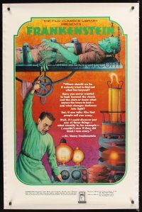 2t206 FRANKENSTEIN special 30x46 book poster '74 cool Melo artwork of mad scientist and monster!