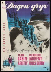 2t296 LE JOUR SE LEVE Swedish '56 Marcel Carne's Daybreak starring Jean Gabin, Gullberg art!