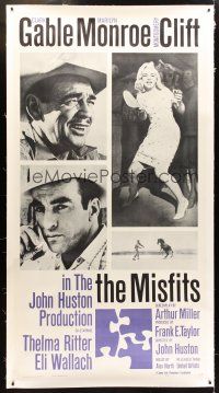 2w288 MISFITS linen 3sh '61 Clark Gable, Monty Clift, sexy Marilyn Monroe ping pong c/u, John Huston