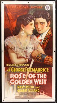 2w294 ROSE OF THE GOLDEN WEST linen 3sh '27 stone litho of pretty Mary Astor & Gilbert Roland!