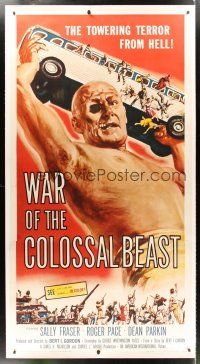 2w300 WAR OF THE COLOSSAL BEAST linen 3sh '58 art of the towering terror from Hell by Albert Kallis!