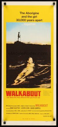 2w048 WALKABOUT Aust daybill '71 sexy naked swimming Jenny Agutter, Nicolas Roeg Aussie classic!