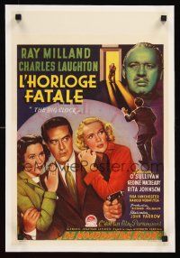 2w054 BIG CLOCK Belgian '48 Ray Milland in the strangest manhunt in history, different art!
