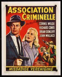 2w055 BIG COMBO Belgian '55 different art of Cornel Wilde & sexy Jean Wallace, classic film noir!