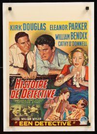 2w056 DETECTIVE STORY Belgian '51 William Wyler, Kirk Douglas, Eleanor Parker, different art!