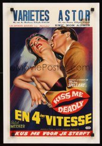 2w059 KISS ME DEADLY Belgian '55 Mickey Spillane, Robert Aldrich, Ralph Meeker as Mike Hammer!