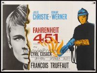 2w322 FAHRENHEIT 451 British quad '67 Francois Truffaut, Julie Christie, Oskar Werner, Bradbury!