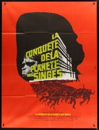 2w122 CONQUEST OF THE PLANET OF THE APES French 1p '72 Roddy McDowall, the revolt of the apes!