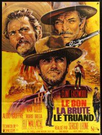 2w134 GOOD, THE BAD & THE UGLY French 1p R70s Clint Eastwood, Lee Van Cleef, Leone, art by Mascii!