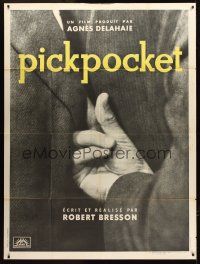 2w160 PICKPOCKET French 1p '59 Robert Bresson, cool image of thief's hand reaching in jacket!