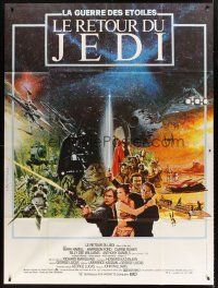 2w164 RETURN OF THE JEDI French 1p '83 George Lucas classic, different montage art by Michel Jouin