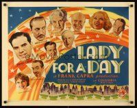 2w013 LADY FOR A DAY 1/2sh '33 headshots of Frank Capra & entire cast + New York City art!