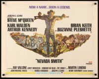 2w019 NEVADA SMITH 1/2sh '66 Steve McQueen will soon be a legend, great montage artwork!