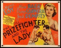 2w022 PRIZEFIGHTER & THE LADY 1/2sh '33 great art of sexiest Myrna Loy + boxer Max Baer!