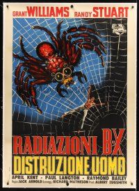 2w256 INCREDIBLE SHRINKING MAN linen Italian 1p '57 sci-fi classic, best different spider web art!