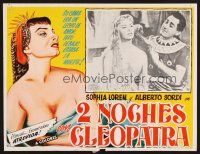 2w177 2 NIGHTS WITH CLEOPATRA Mexican LC '53 Alberto Sordi & super sexy Sophia Loren