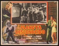 2w185 FORBIDDEN PLANET Mexican LC '56 great border art of Robby the Robot, Anne Francis & Nielson!