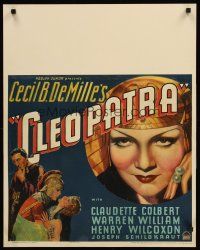 2w035 CLEOPATRA jumbo WC '34 sexy Claudette Colbert as the Princess of the Nile, Cecil B. DeMille