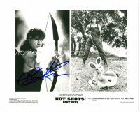 2x258 CHARLIE SHEEN signed 8x10 REPRO still '00s in wacky split image from Hot Shots Part Deux!