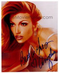 2x252 ANGELICA BRIDGES signed color 8x10 REPRO still '00s c/u of the sexy redhead Baywatch actress!