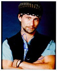 2x260 CHRISTIAN SLATER signed color 8x10 REPRO still '00s head & shoulders portrait w/arms crossed!
