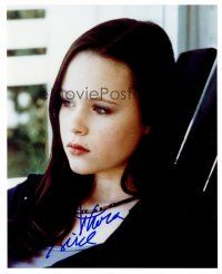 2x297 THORA BIRCH signed color 8x10 REPRO still '00s close up of the actress deep in thought!