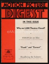 2x090 MOTION PICTURE DIGEST exhibitor magazine March 30, 1933 why are 5,000 theaters closing!