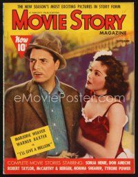 2x113 MOVIE STORY magazine September 1938 Warner Baxter & Marjorie Weaver in I'll Give a Million!