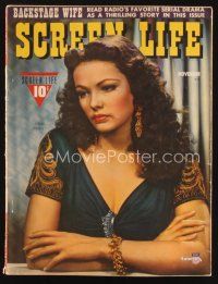 2x119 SCREEN LIFE magazine November 1941 wonderful portrait of beautiful Gene Tierney!