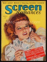 2x101 SCREEN ROMANCES magazine March 1938 art of Katharine Hepburn on phone by Earl Christy!