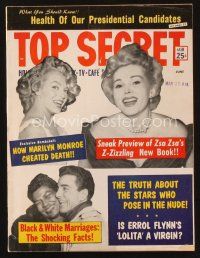 2x122 TOP SECRET magazine June 1960 how Marilyn Monroe cheated death, interracial marriages!