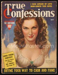 2x123 TRUE CONFESSIONS magazine May 1940 art of sexy Irish-American lass by Zoe Mozert!