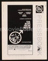 2x176 BOYS FROM BRAZIL pressbook '78 Gregory Peck is a Nazi on the run from Laurence Olivier!