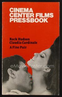 2x187 FINE PAIR pressbook '69 romantic super close up of Rock Hudson & sexy Claudia Cardinale!