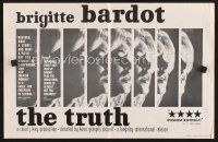 2x197 LA VERITE pressbook '61 super sexy Brigitte Bardot, Henri-Georges Clouzot, The Truth!