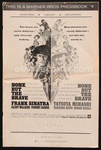 2x206 NONE BUT THE BRAVE pressbook '65 Frank Sinatra, Tatsuya Mihashi, great WWII artwork!
